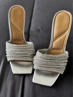 Super sparkly silver heels